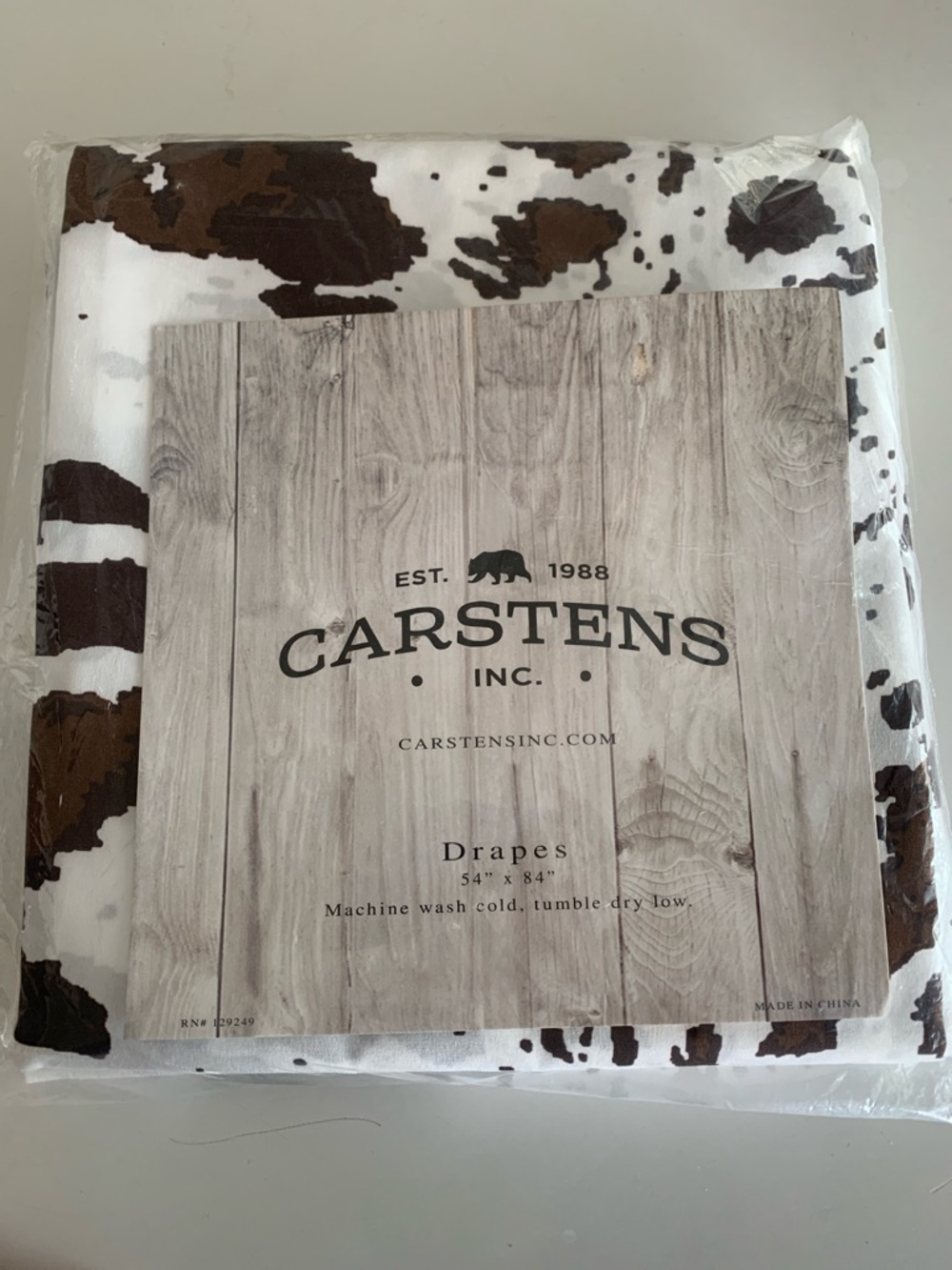 New Cowhide Print Drapes Brown & White 54x84 Western Cabin Rodeo Cowgirl vibes